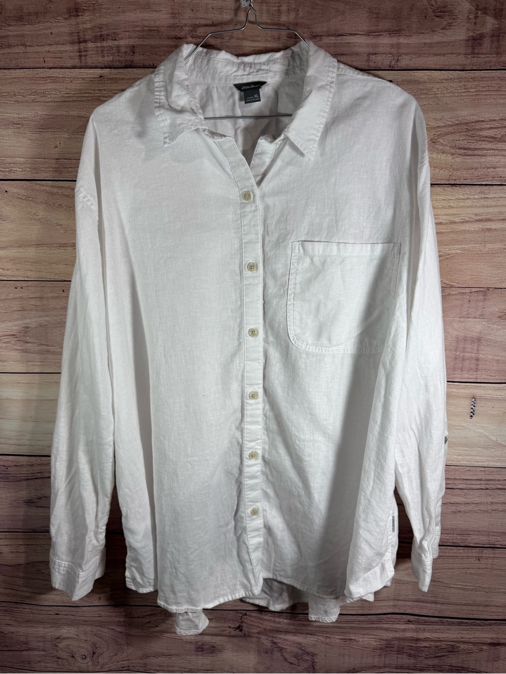 Eddie Bauer White Long-Sleeve Button Shirt